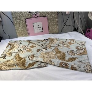 Newport 2 FeatherPillow Covers Luxury Earth Tones Tan Thick Zipper Cleaned 18/17